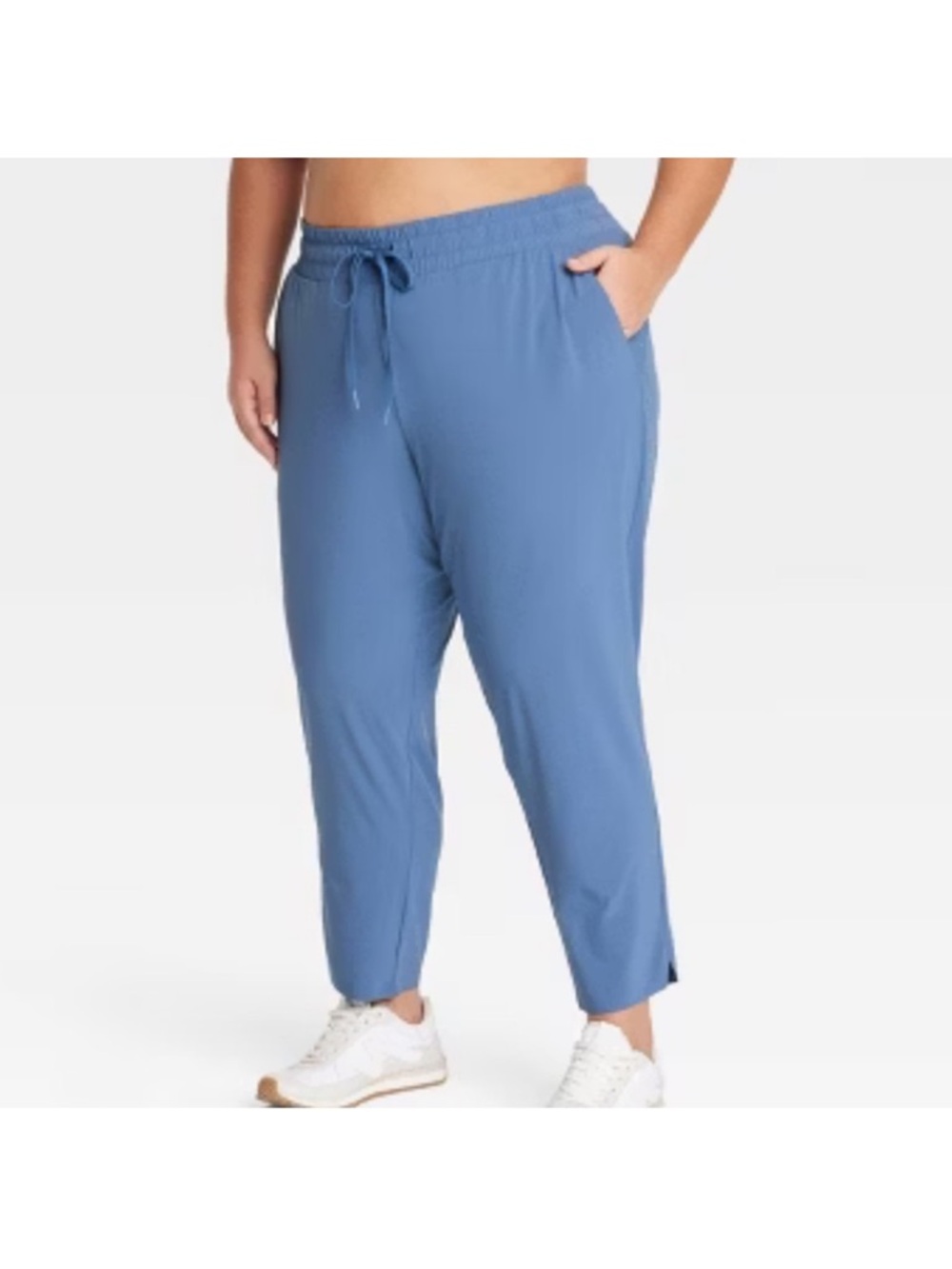 NWT all in motion Women's Blue Drawstring Jogger Pants woven tapered leg size XL